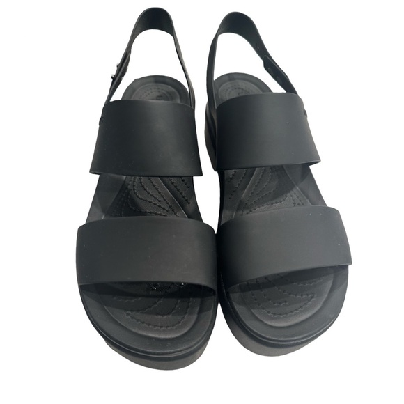 CROCS Shoes - Crocs Brooklyn Low Wedge Sandals Black Women's Sandals size 11W